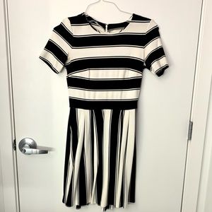 Loft Striped Knit Fit & Flare Dress Size 2